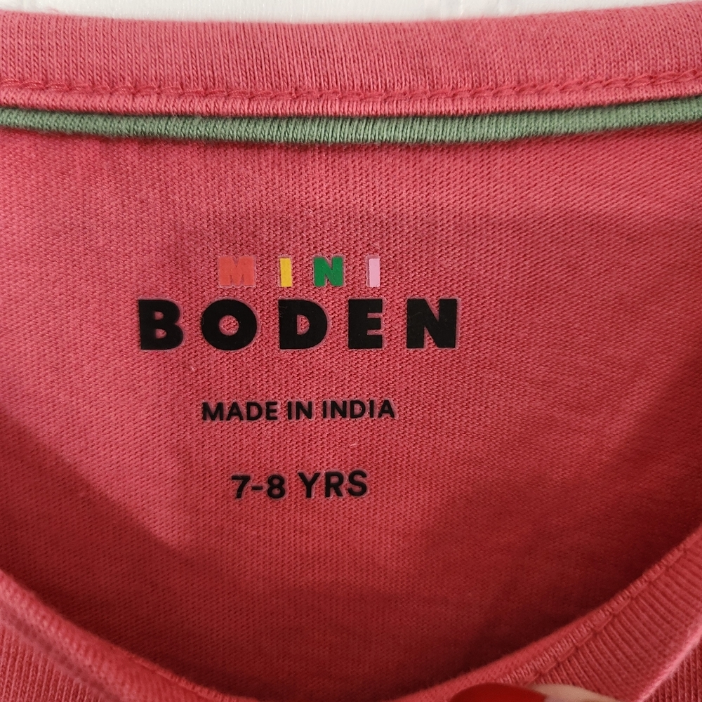Mini Boden | NWT Long Sleeve Superstitch Horse T-Shirt Pink Size 7-8 Years - Picture 6 of 7